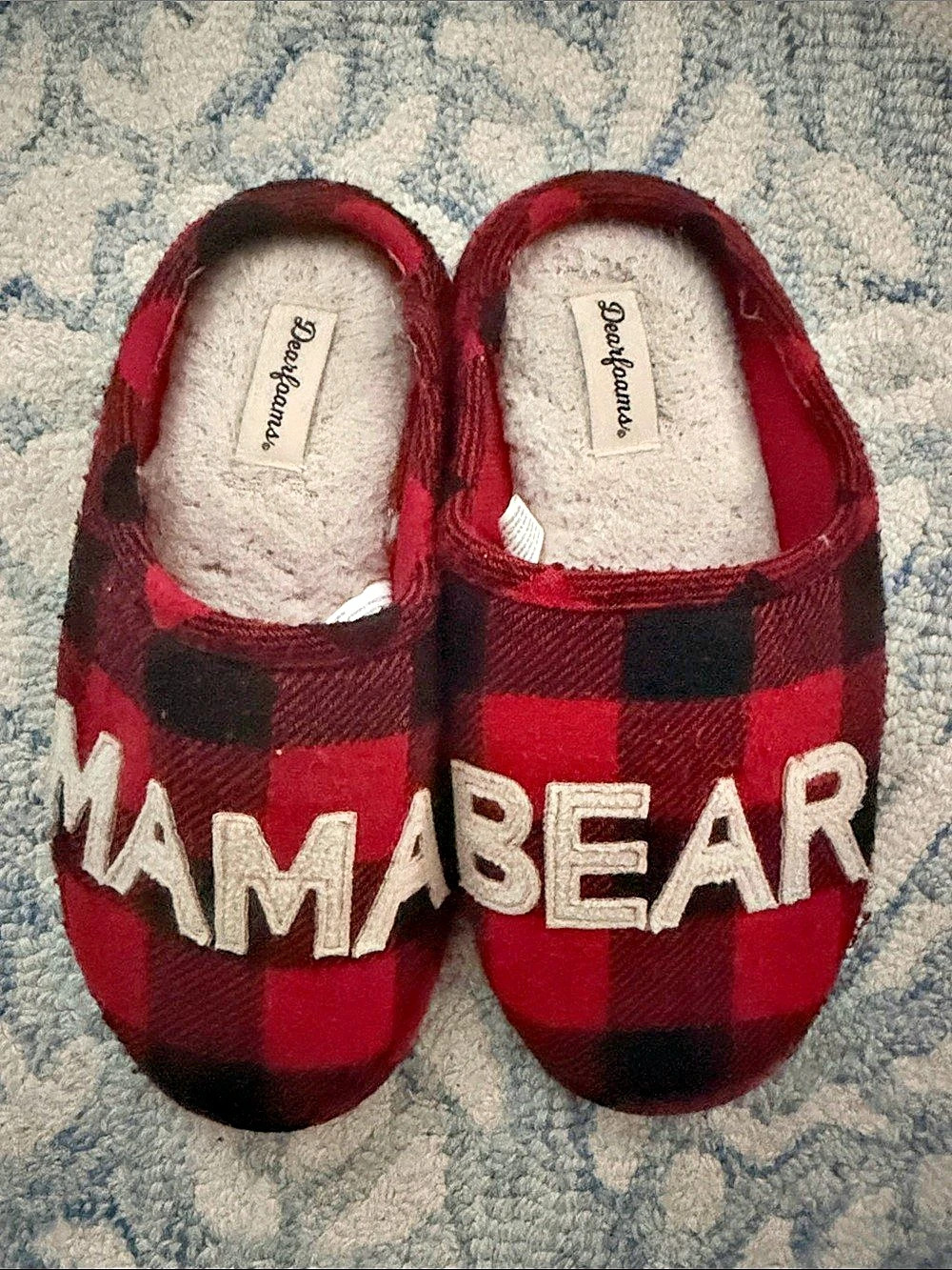 Deerfoam Red & Black Plaid Slippers